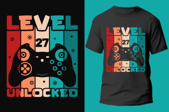 Gamer Gaming Level 27 Unlocked Design Bundle