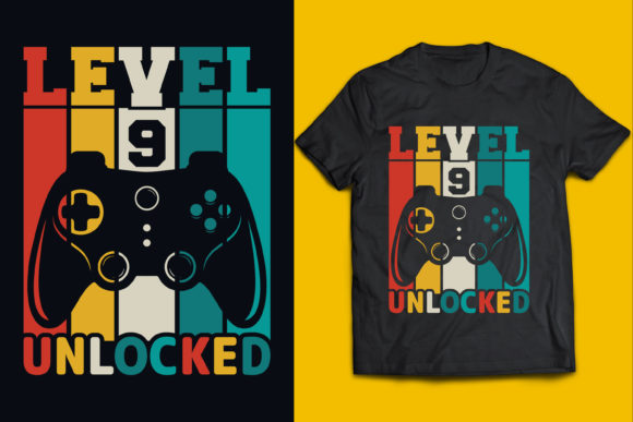Level 9 Birthday Gaming T-Shirt Design: Creative Fuel